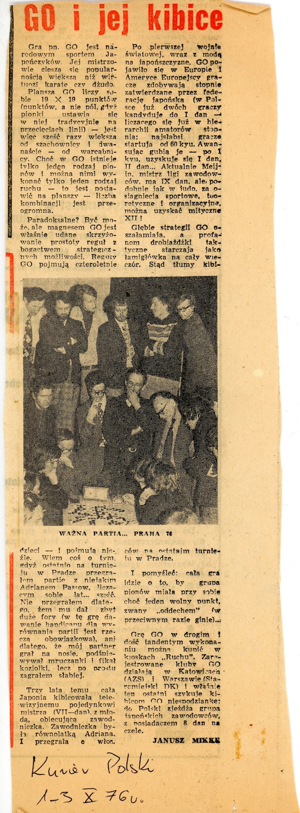 Artykuł w Kurierze Polskim (01.10.1976)
